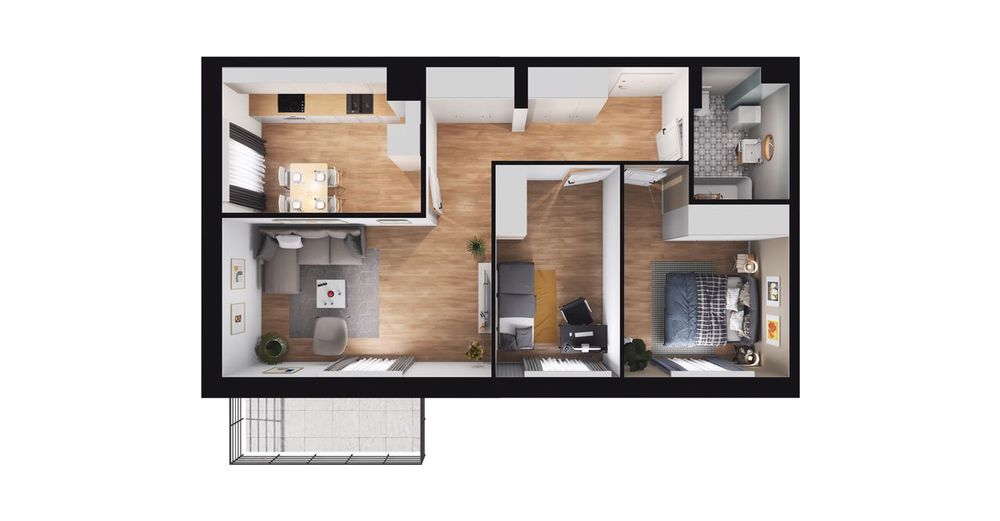 3-pokojowe mieszkanie 61m2 + balkon Bezpośrednio