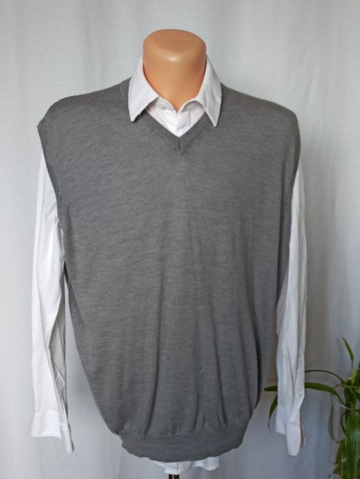 Sg Wełniana kamizelka męska L , XL wool szara kamizelka L, XL