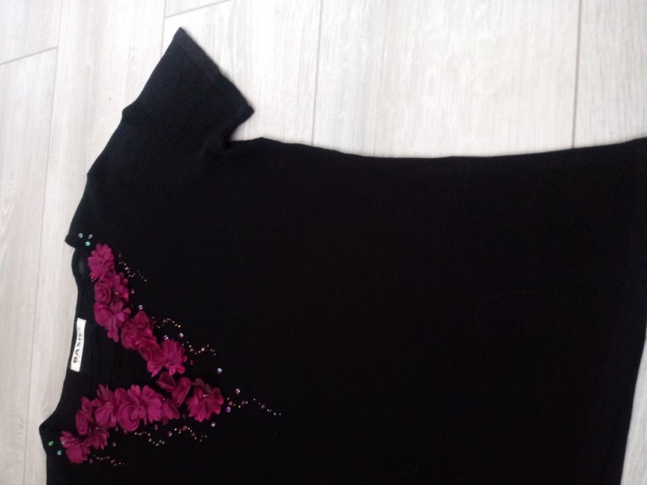 Bluzka czarna krótki rękaw L XL 40 jak NOWA POLECAM