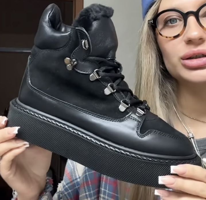 Зимові черевики alian curdas натуральна шкіра хутро 35 розмір 23 см