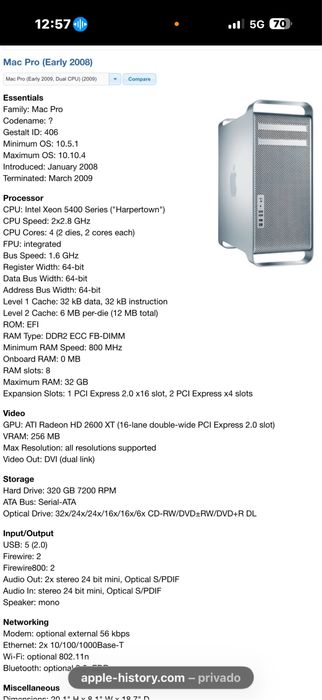 Torre Mac pro de 2008