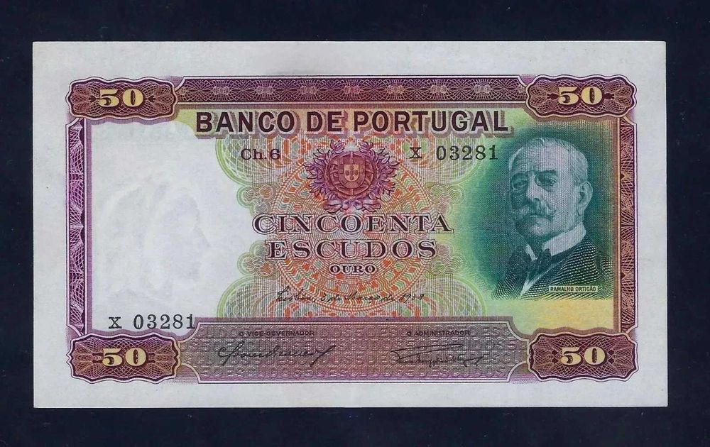 NOTA Portugal 50 Escudos 1938 P-149 AUNC RARE DATE