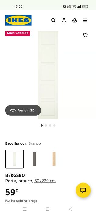 Roupeiro IKEA PAX com porta, 50x60x236cm, em bom estado