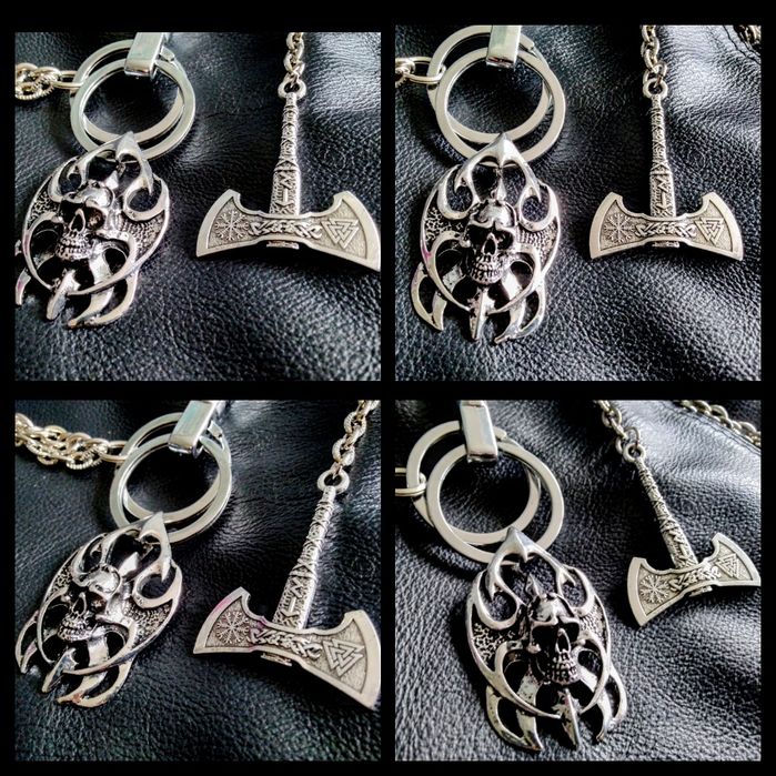 Rock Metal Wiking Moto nordyckie ozdoby Thor Odyn Valknut łańcuch