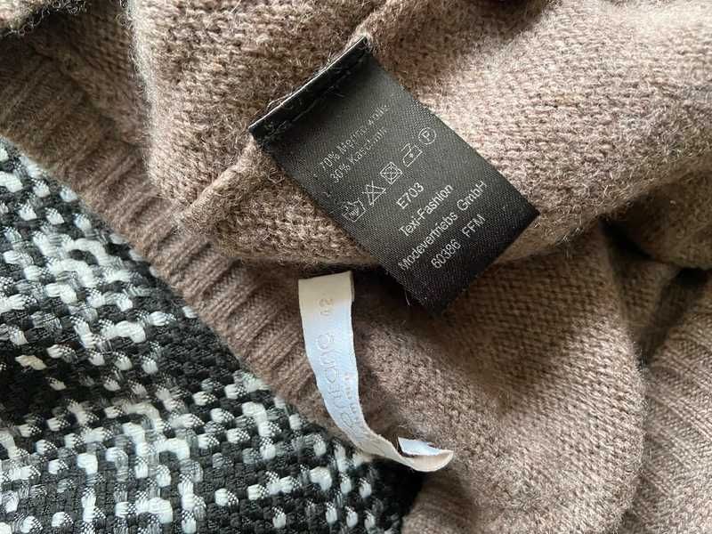 Xl sukienka sweterkowa sweter braz bez 40 42 kaszmir merino welna wool