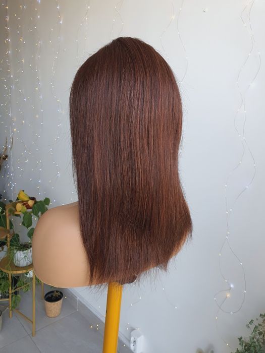 Peruka z włosów naturalnych w 100% Olga lace front brąz