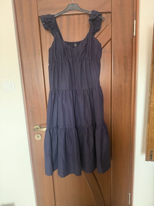 Długa sukienka granatowe ciążowa