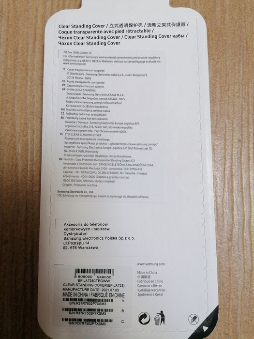 Etui Samsung Clear Standing Cover do Galaxy A72