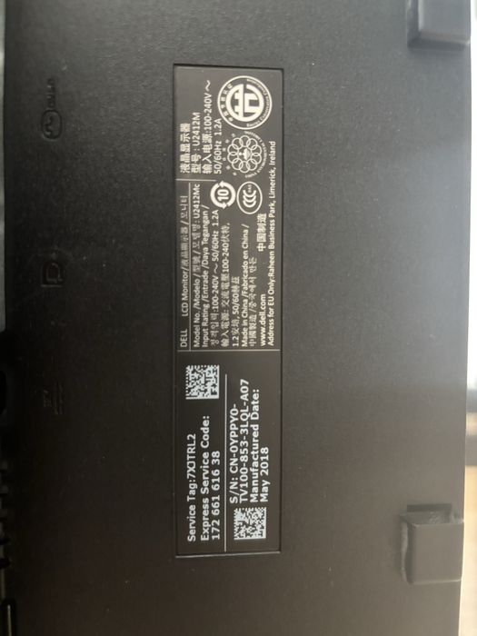 Monitor Dell U2412M