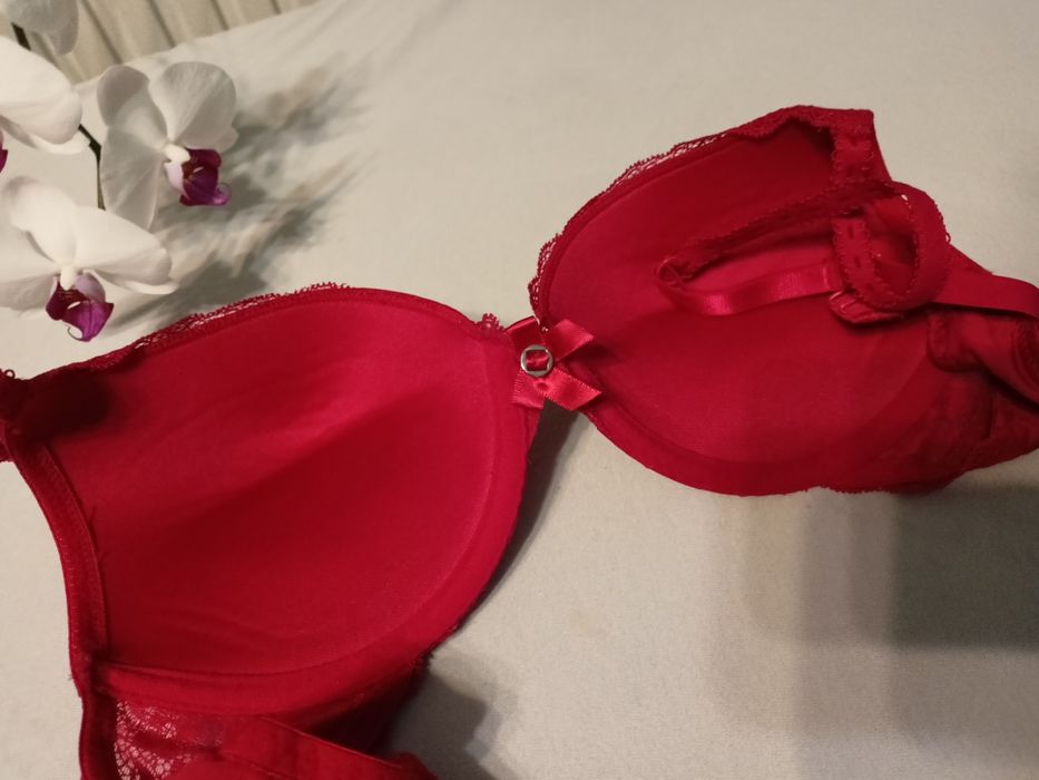 Czerwony stanik biustonosz push up hunke Muller 75 C