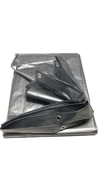 PLANDEKA 3x4m SREBRNA Gruba Wzmacniana Mocna Uniwersalna Blandeka 3x4