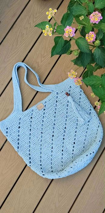 Mega duża torba ze sznurka / różne kolory - handmade
