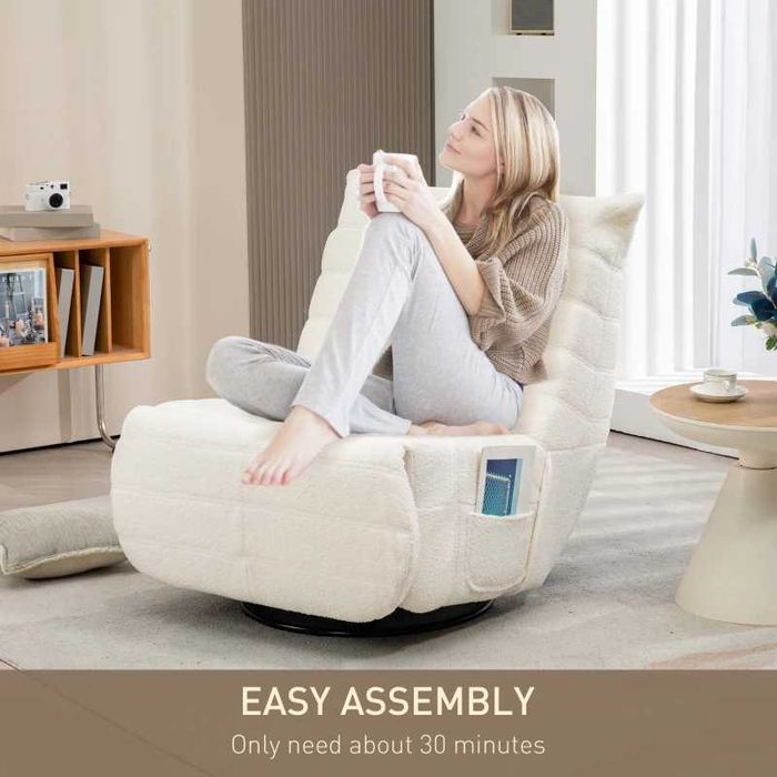 Fotel TV Sacco, regulowany, rozkładany, obrotowy 2 sztuki