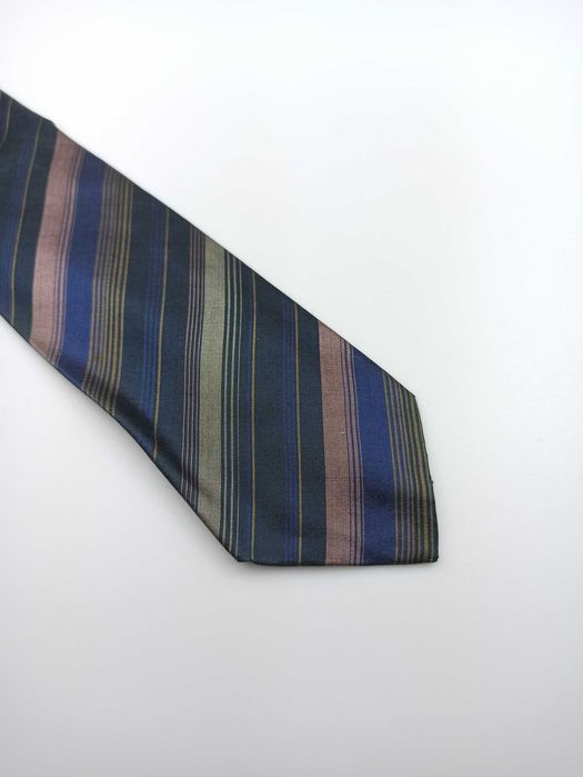 Guy Laroche grantowy jedwabny krawat w paski mp127