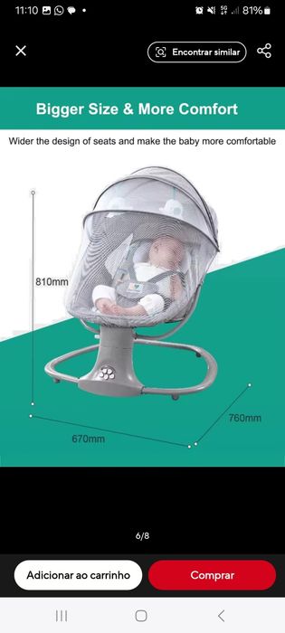 Espreguiçadeira de bebé nova