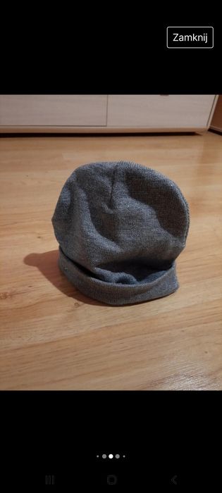 Komplet czapka+komin że srebrną nitką