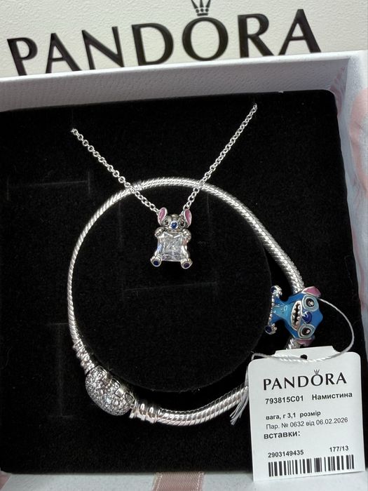 Підвіска Pandora Стіч Намисто Колье Пандора, Бірка Гарантія 30 днів S925 ALE