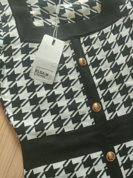 Sukienka pepitka dzianina rozm. Uniwersalny