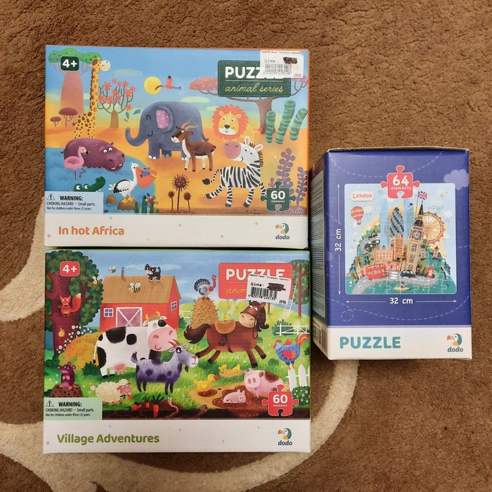 Пазли дитячі Dodo 3+, 4+, 5+