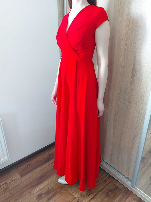Czerwona suknia maxi Afrodyta Marconi Fashion