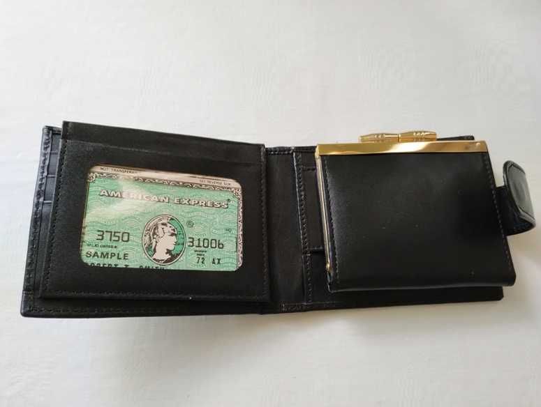 portfel z portmonetką BACCIO skórzany nowy