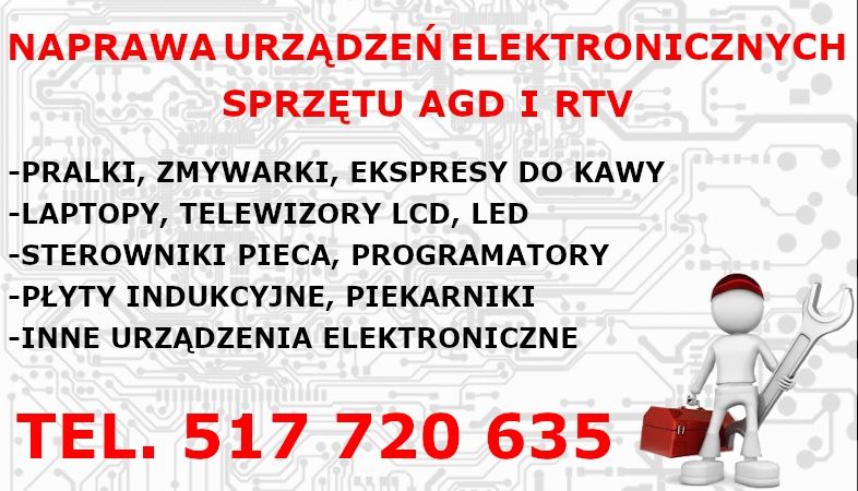 Naprawa pralek, zmywarek, ekspresów, telewizorów, sterowników