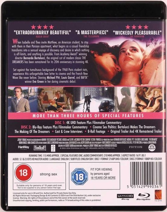 The Dreamers Marzyciele 4K + Blu Ray + poster w.ENG, Eva Green