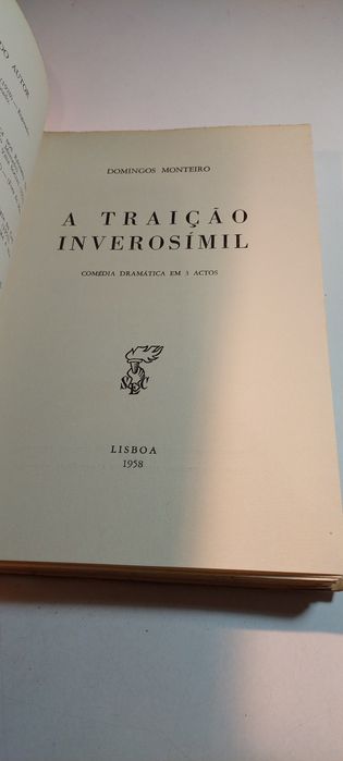 A Traição Inverosímil - Domingos Monteiro (1ª edição, 1958)