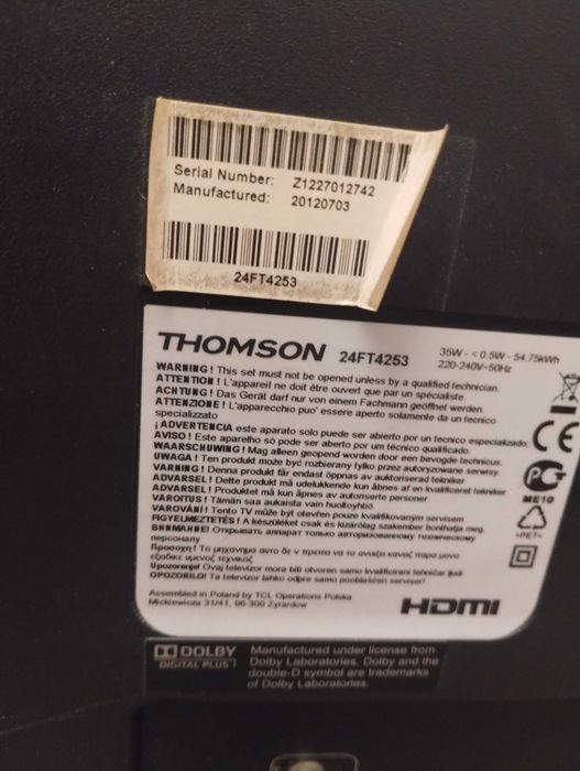 TV płaski "Thomson" 24 cale