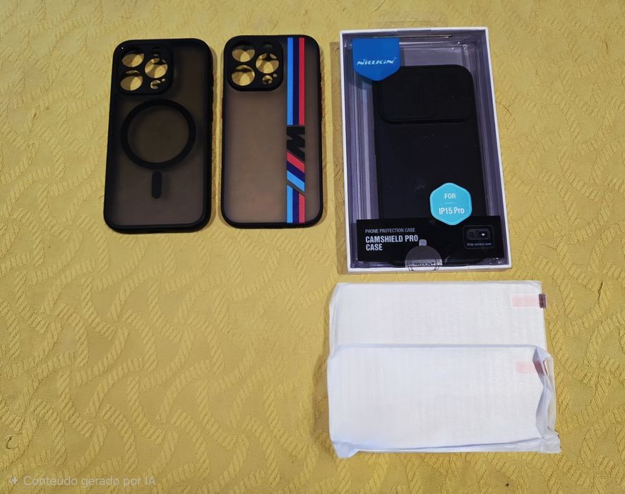 3 Capas iPhone 15 Pro + 2 Vidros temperados