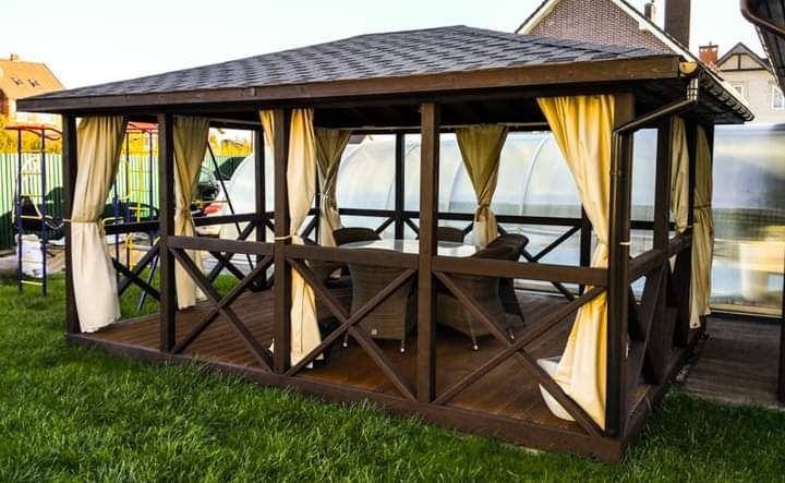 Альтанка дерев'яна бесідка_тераса_бесєдка_навіс_беседка_бісєдка