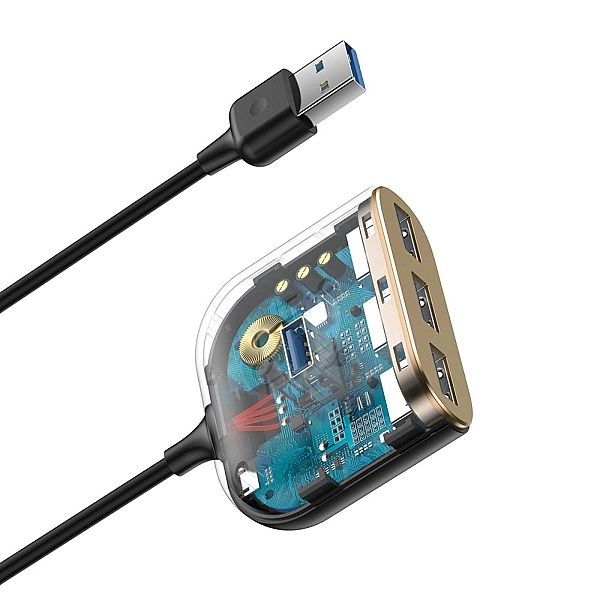 Baseus Square round 4 in 1 USB HUB Adapter(USB3.0 TO USB3.0*1+USB2.0*3
