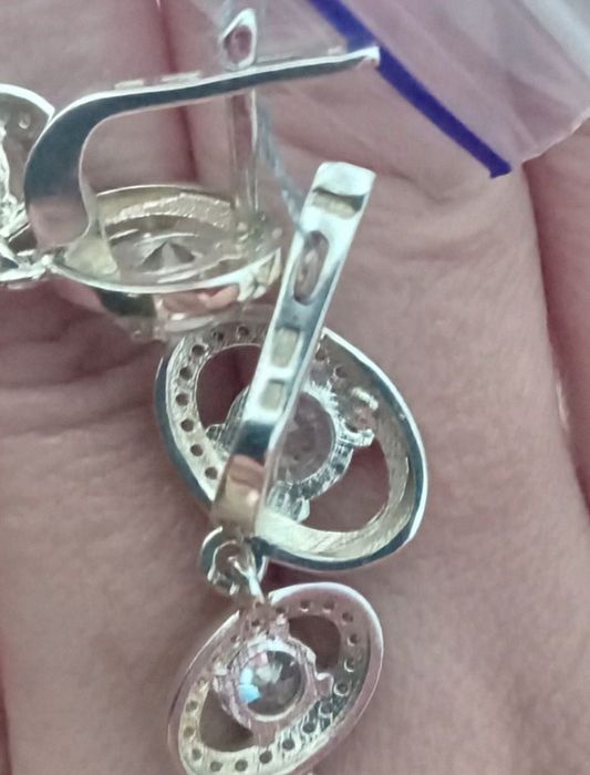 СЕРЬГИ серебро + золото