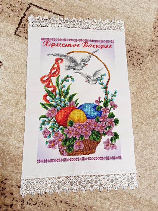 Пасхальні рушнички вишиті чеським бісером