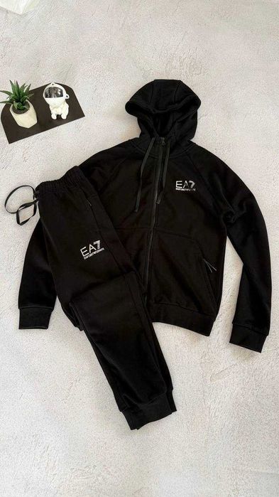 Чоловічий спортивний костюм Armani EA7 Black Silver | S-XXL
