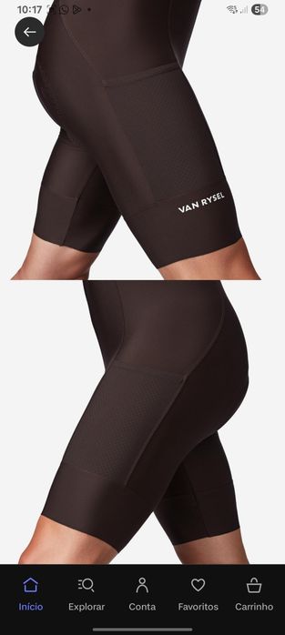 Calções Van Rysel nunca usados e outros acessórios de ciclismo de estr