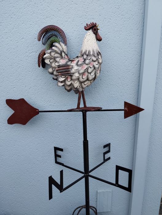 Catavento com galo colorido