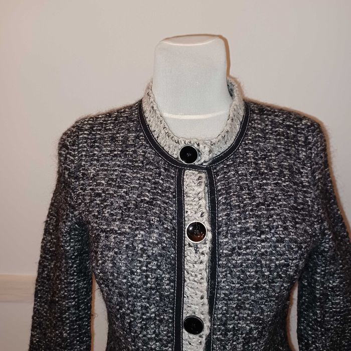 MARC CAIN żakiet/sweter wełna+alpaka +inne ciepły styl Channel M/L