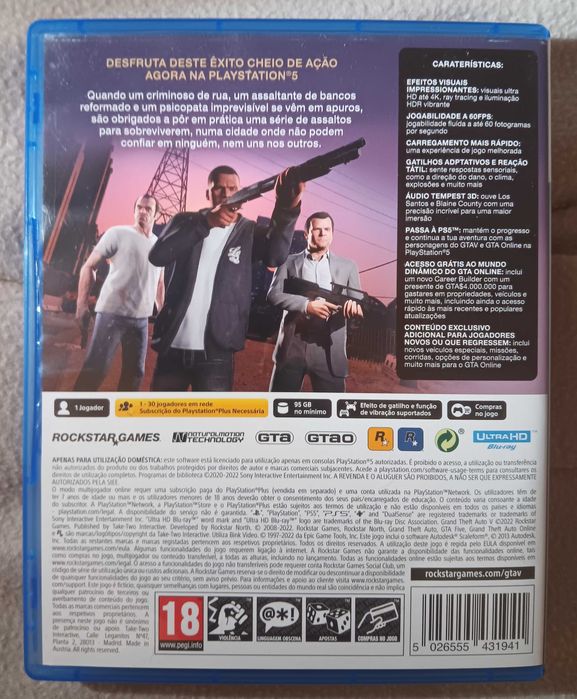 Jogo GTA V Playstation 5