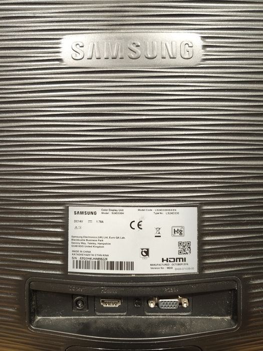 Monitor Samsung S24D330H
60 hz
IPS
24 cale