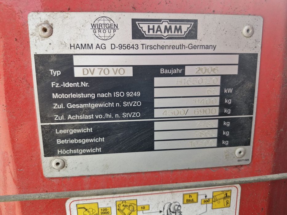 Sprzedam walcem Hamm, dv 70, 2006 rok