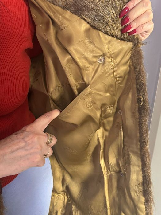 Futro damskie z nutrii w jodełke L