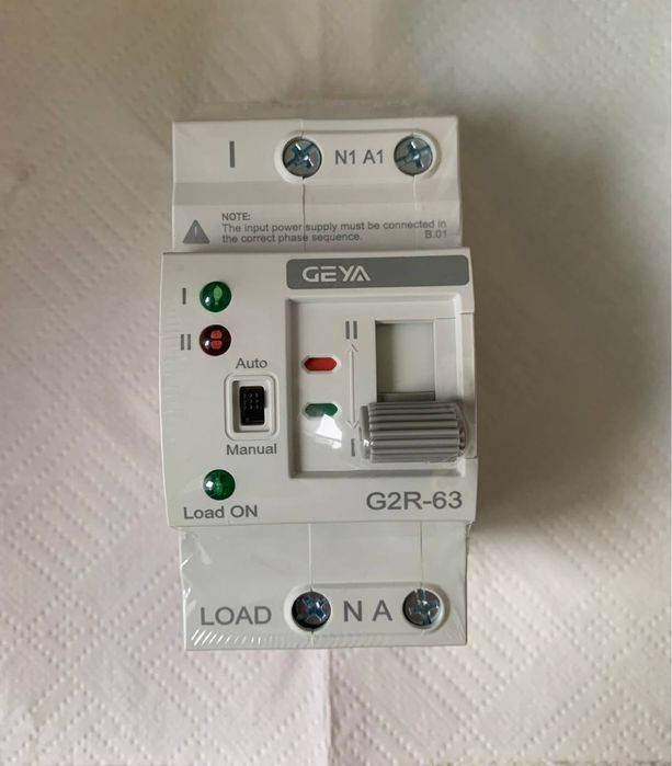 АВР GEYA G2R 2P на 63А однофазний автомат аварийного ввода