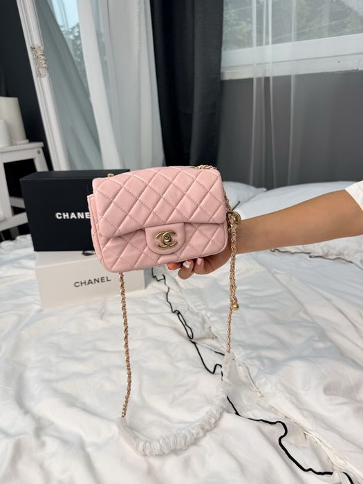Сумка Chanel Mini 20 Classic Flap Bag in Pink with Gold
