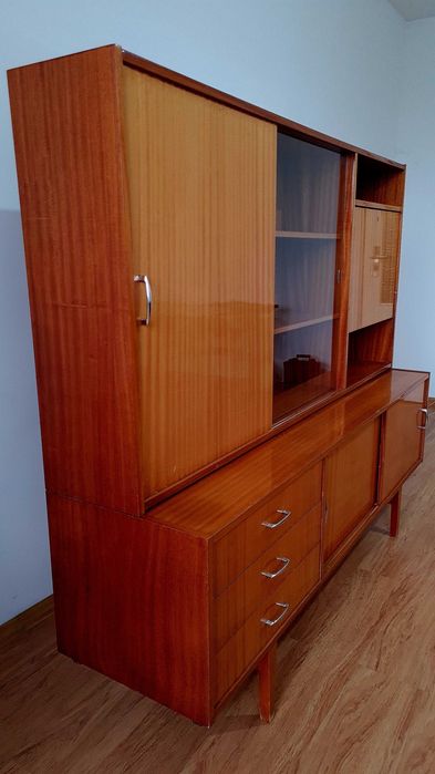 Duża witryna PRL „Violetta” – oryginał z epoki, lata 60/70 (182 cm)