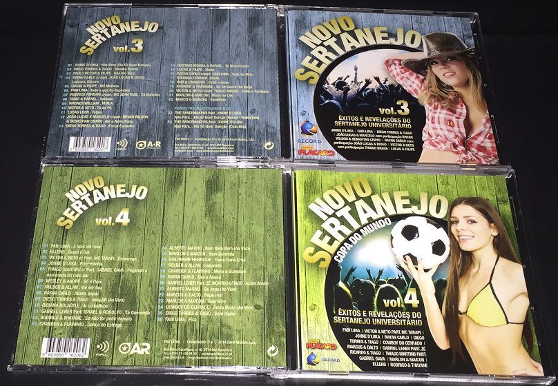 CD´s Novo SERTANEJO vol.1 vol.2 vol.3 vol.4 "êxitos" cds originais