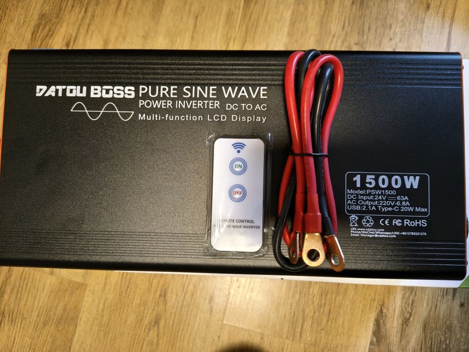 Інвертор DATOUBOSS 1500 Вт(2000 пікова) 24В з ПДК
Ціна