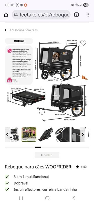 Carro Reboque para cães WOOFRIDER