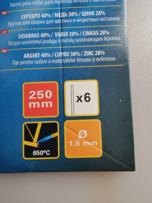 6 Varetas KEMPER COBRE/PRATA 40% 1,5MM