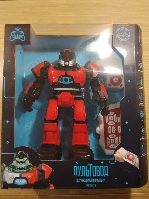 Функциональный робот на пульте радиоуправления аккум 2 пульта звук све